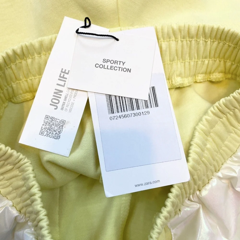 Zara Girl Sporty Collection Yellow Shorts Size 11-12 Soft Elastic Waist Pockets